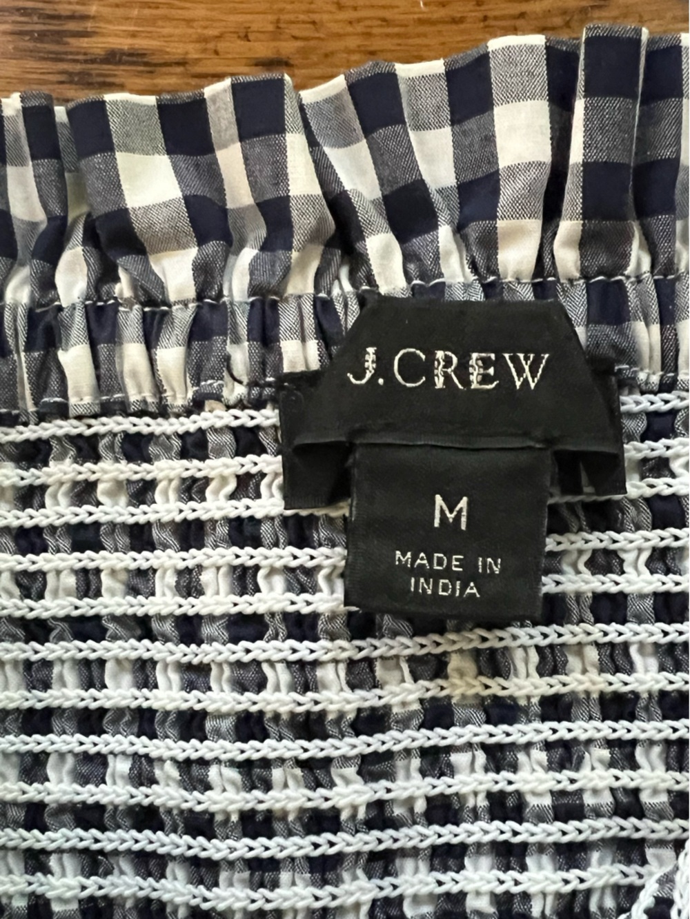 J. CREW LIKE NEW Smocked Poplin Gingham Midi Dress SZ M - Picture 6 of 9